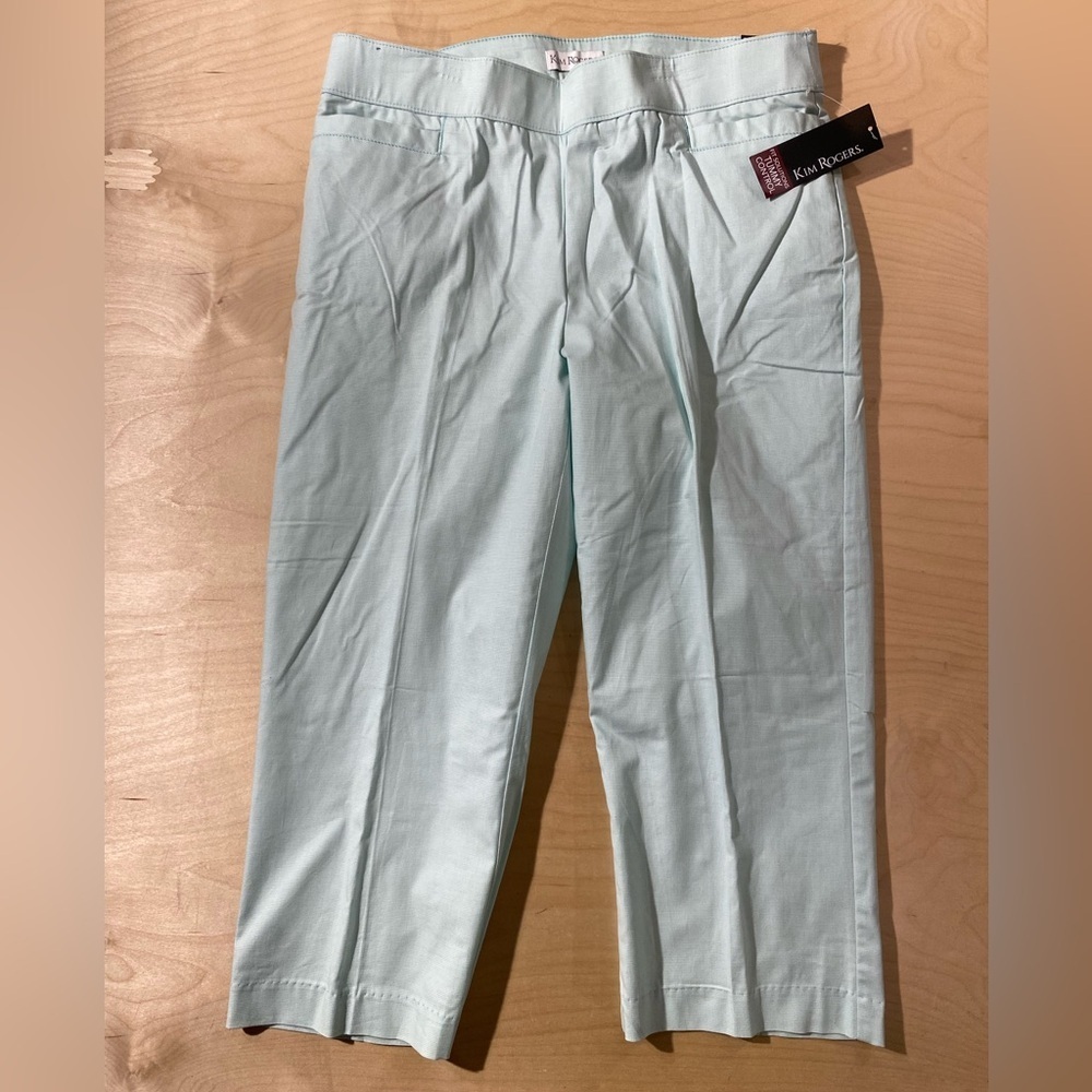 Kim Rogers Aqua Capris Pants 12 (QE) - Picture 3 of 10